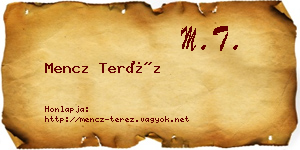 Mencz Teréz névjegykártya